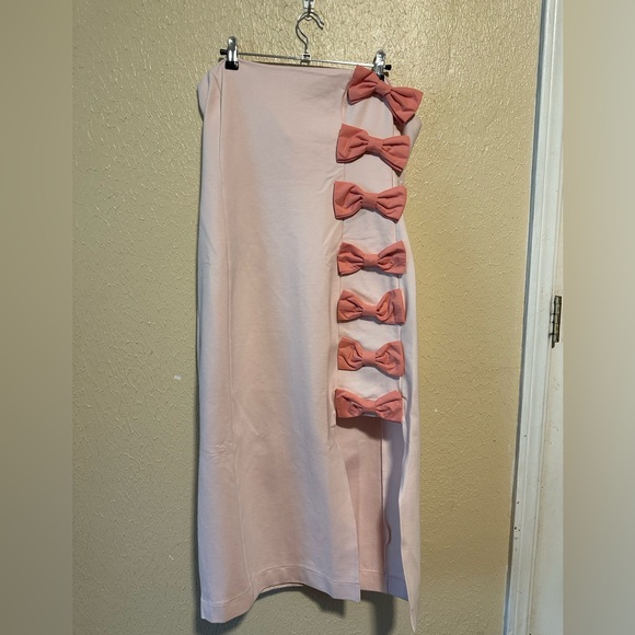 BHLDN Lia Strapless Bow‎ Midi Dress Size Large Anthropologie - Picture 4 of 13